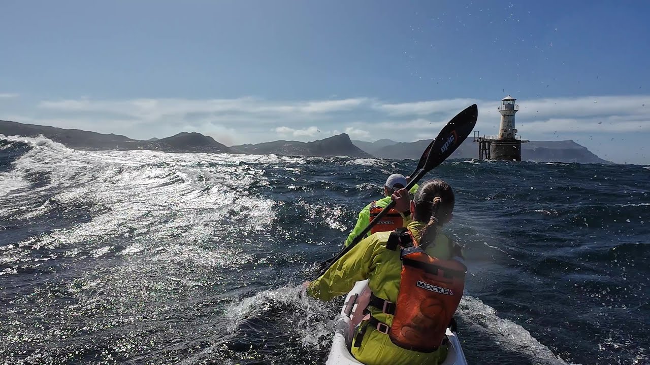 Surfski Heaven: The Miller's Run, Firing in 25-30kt.