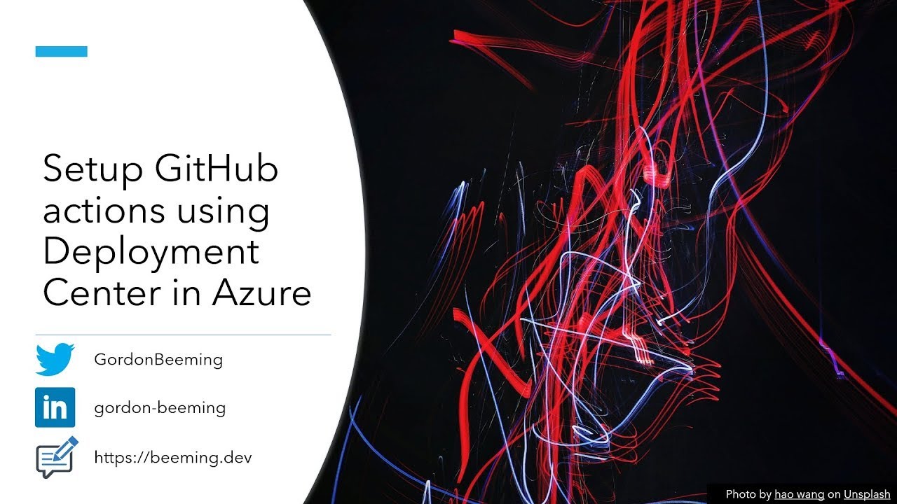 Setup GitHub actions using Deployment Center in Azure