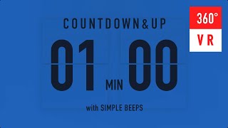 1 Minute Countdown & Countup VR/360 Flip Timers / + Cymbal💥