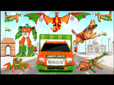 Flying Ambulance Dog Robot Car Game Android/ios - Gameplay