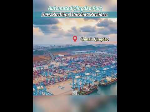 #Automatizado #Qingdao #Porto vê movimentado #contêiner #negócios #china #comércio #economia #desenvolvimento