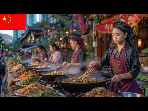 🇨🇳🍜🌶 $1 STREET FOOD IN BEIJING CHINA, 🌶 What Locals REALLY Eat in China, Shahe Daji Market, 北京, 中国