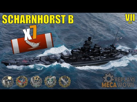 Scharnhorst B 7 Kills & 192k Damage | World of Warships Gameplay