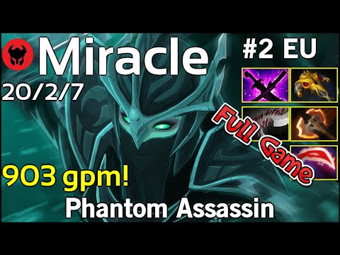 903 gpm! Miracle [Liquid] plays Phantom Assassin!!! Dota 2 Full Game 7.20