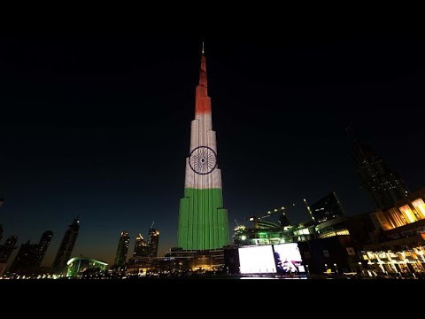 Indian Flag on Burj Khalifa Dubai! Happy Independence Day