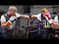 FLOYD MAYWEATHER VS ERROL SPENCE JR- SIDE BY SIDE MITT WORKOUT COMPARISON - MAYWEATHER VS SPENCE JR