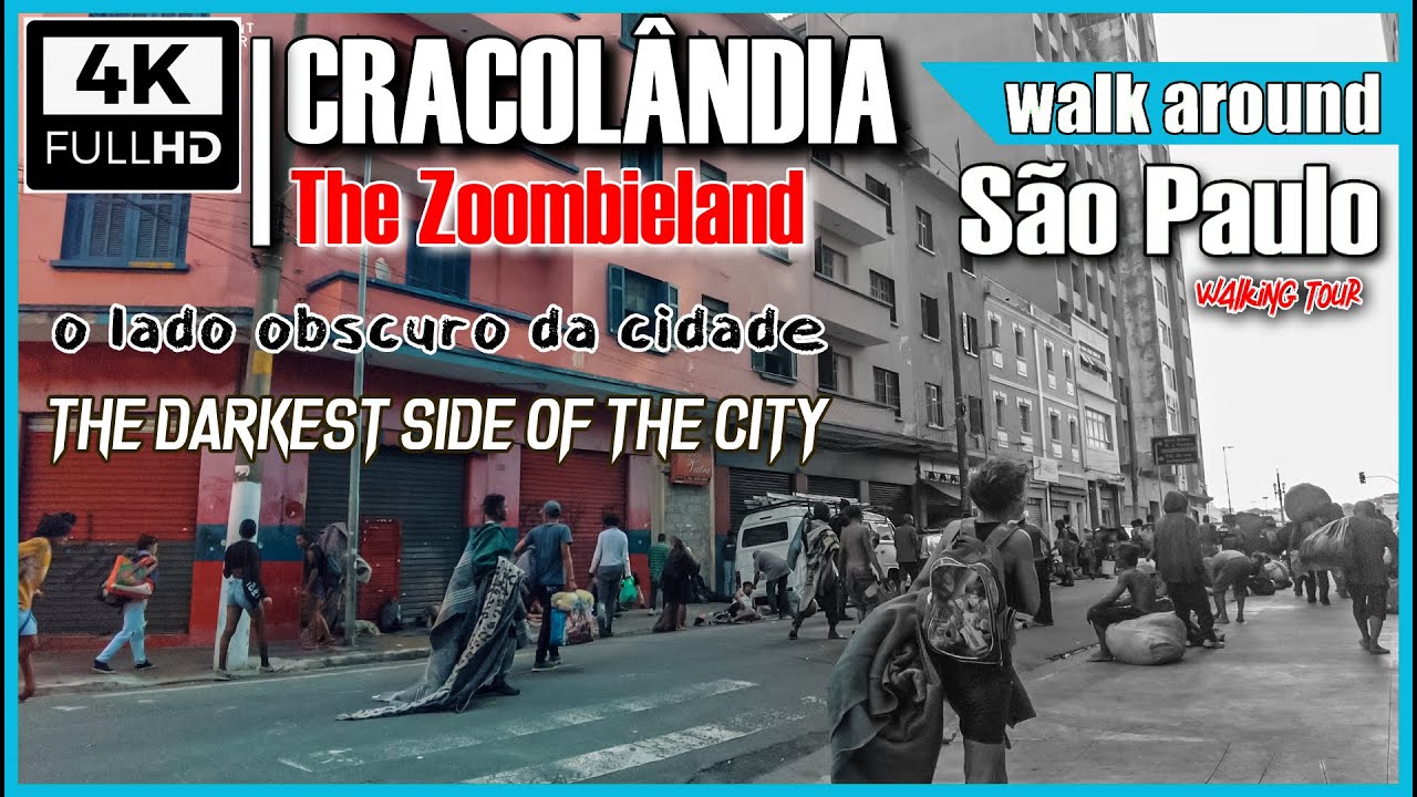[4K] The Brazilian Zoombieland, known as 'Cracolandia', in Sao Paulo city #saopaulowalkingtour