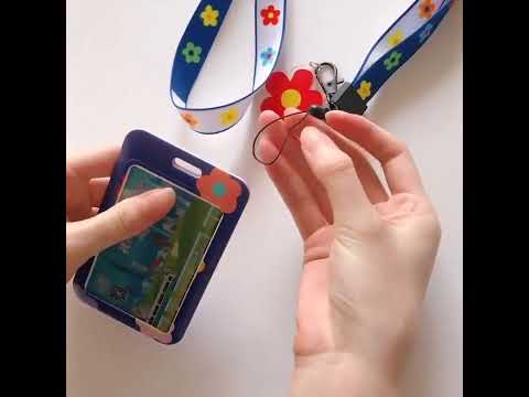 Cartoon Lanyard Card Holder Cover Keychian Bus Card ID Badge Neck Strap