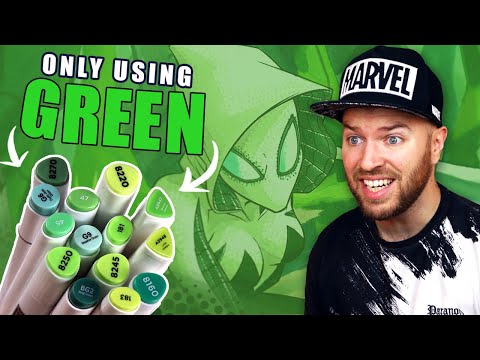 Coloring using EVERY GREEN MARKER I own - This was mean... !!