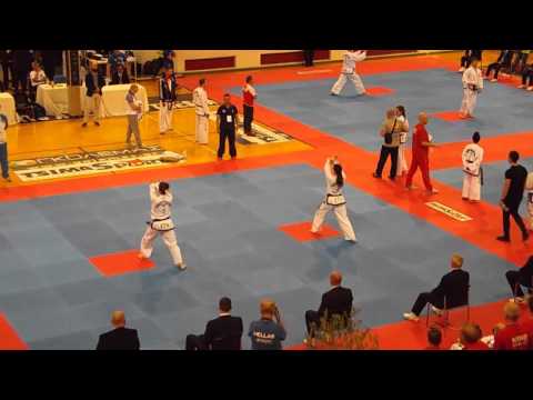 Olga Levina (RUS) v Eleni Tsatalmpasido (GRE) - Female III Dan Pattern Final