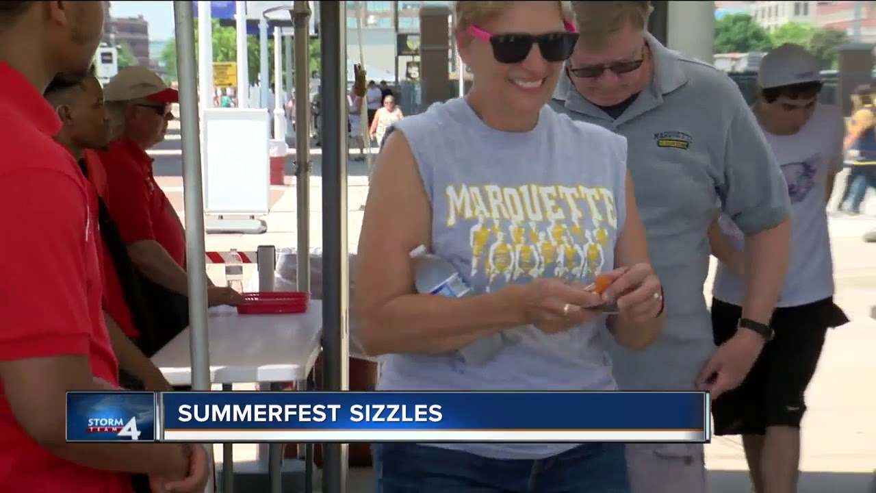 Beating the heat at Summerfest on a hot day