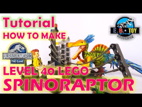 LEGO SPINORAPTOR LEVEL 40 JURASSIC WORLD THE GAME CUSTOM TUTORIAL