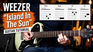 Weezer "Island In The Sun" guitar lesson ALL parts + SOLO!