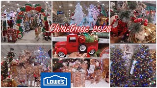 Lowe’s Christmas Holiday Decor 2023 Indoor/Outdoor Decor Trees Ornaments Animatronics Pillows
