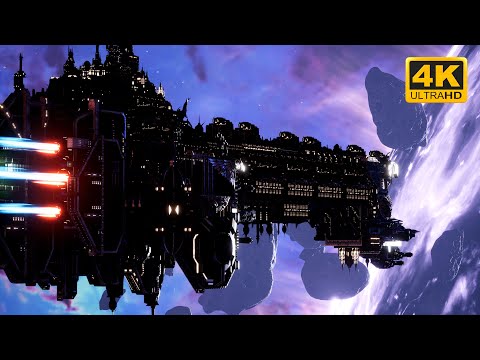 Dark Angels vs Orks - Veritatem Imperialis Mod - 4K Quality - Battlefleet Gothic Armada 2