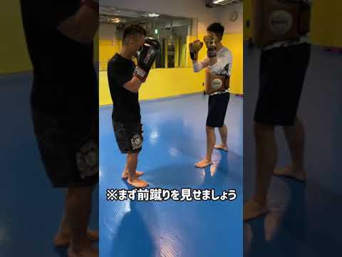 前蹴りのコンビネーションでパンチまで当てる練習方法！　#shorts