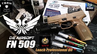 Double Eagle X EMG/Cybergun FN 509開箱簡介 | 新品牌Loach Professional Oil比賽級油品試用#airsoft #生存遊戲