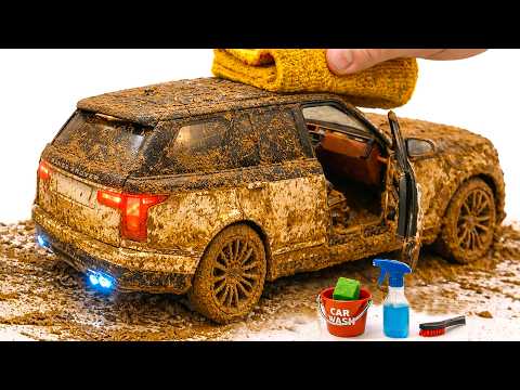 The surreal cleaning process of a 1:18 Scale Land Rover Police After an Extreme Off-Road Adventure 🔥