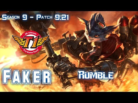 SKT T1 Faker RUMBLE vs RYZE Mid - Patch 9.21 EUW Ranked