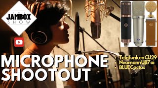 Video thumbnail for MIC SHOOTOUT Neumann U87 vs Telefunken CU29 vs BLUE Cactus Tube Mics: The JAMBOX Show by JAMBOX Entertainment Recording Studios