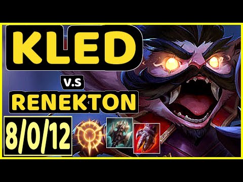ROACH (KLED) vs RENEKTON - 8/0/12 KDA TOP GAMEPLAY - KR Ranked GRANDMASTER