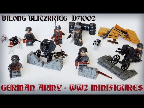 MILITARY MINIFIGURES - GERMAN ARMY WW2 SOLDIERS  - DILONG 71002 (Unofficial Lego from Aliexpress)
