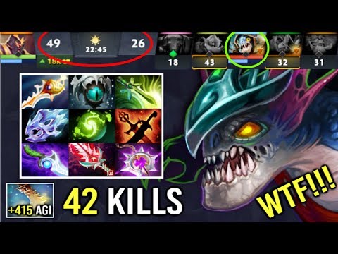 WTF +415 Agi 42 Kills Slark Mid vs Disable Non-Stop Gank Most Epic Comeback by Afoninje 7.21 Dota 2