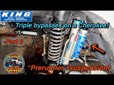 Jeep Cherokee XJ Pre runner suspension build part 2! Triple bypass shocks!
