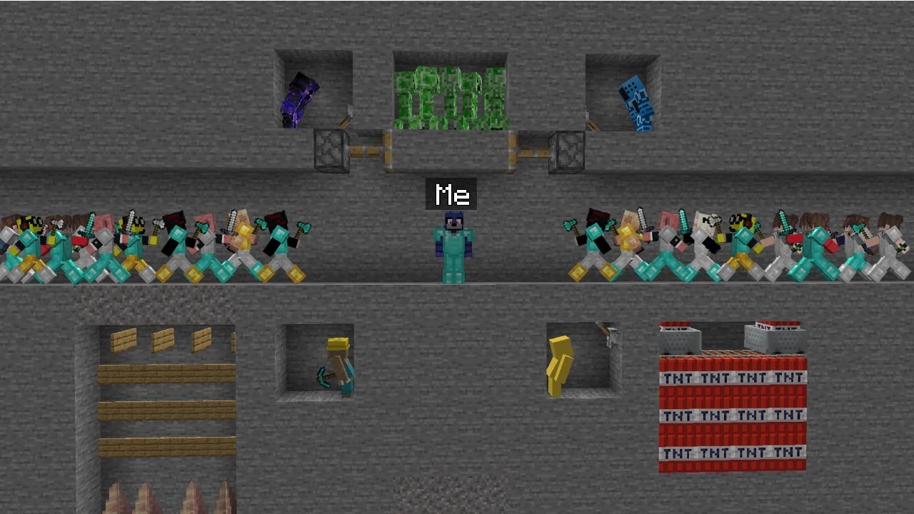 100 Players VS Minecraft Traps!