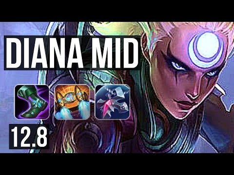 DIANA vs SWAIN (MID) | Rank 3 Diana, Legendary, 17/5/9, Rank 14 | BR Challenger | 12.8