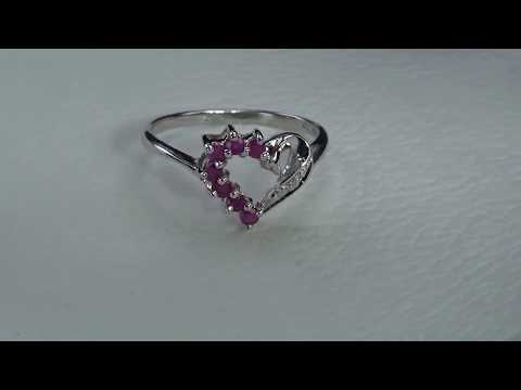 Ruby and Diamond Heart Ring