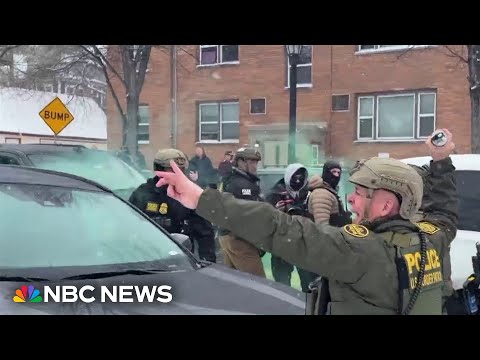 CBP Chief Greg Bovino seen throwing gas at protestors in Minneapolis