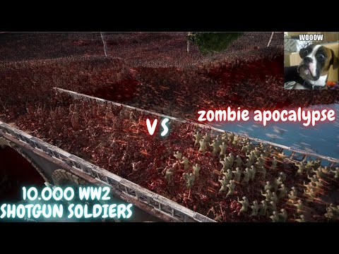 10 000 WW2 SHOTGUN SOLDIERS vs 1,000,000 ZOMBIES   Ultimate Epic Battle Simulator 2
