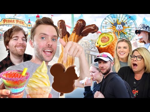 We Ate EVERYTHING At DISNEYLAND! My Family Comes To Los Angeles!!!