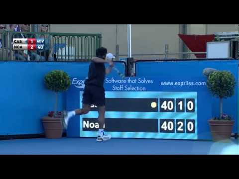 Yannick Noah Does 100m On The Tennis Court - World Tennis Challenge 2014