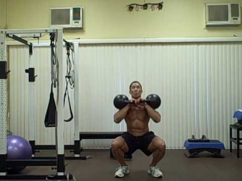 Double Kettlebell 40 kg. Thruster
