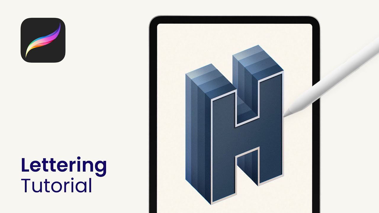 Create a 3D Gradient Letter in Procreate (Tutorial)