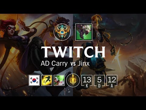 Twitch ADC vs Jinx - KR Challenger Patch 8.20