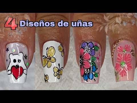 4 IDEAS para decorar tus uñas 💅😍 #nailart #miarteentusuñas