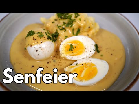 A true classic: Mustard eggs with the most delicious mustard sauce in the world.