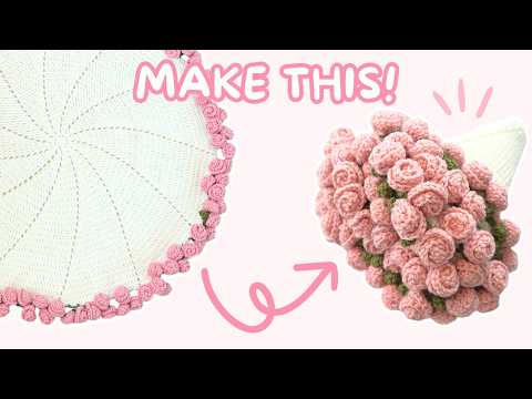 EASY flower bouquet blanket tutorial for BEGINNERS | how to crochet the viral rose bouquet blanket