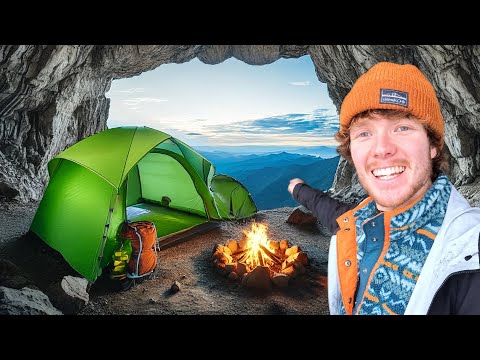 Surviving 24 Hours of Winter Camping in a Hidden Cave!