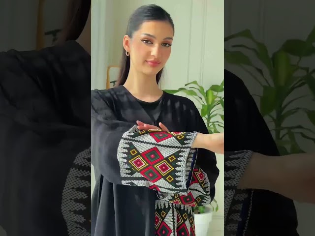 Foundation Day Abaya with Cashmere Fabric Inserts on the Sleeves 7023