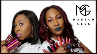 "NEW" Makeup Geek Foiled Gloss & Showstopper Lipstick Collection⎮Lip Swatches