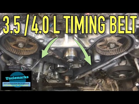 How to change timing belt & water pump Dodge 4 Litre VW Routan Grand Caravan also Dodge 3.5 (EP 200)