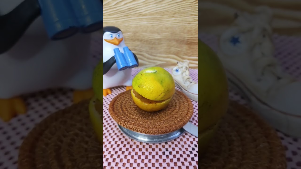 Experiment glowing 1000 degree metal ball Vs orange 🍊 #experiment #asmr #share #shorts