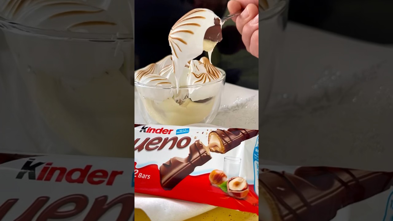 Easy Kinder Bueno Dessert Recipe😋👇🏻 #easydessert #kinderbueno