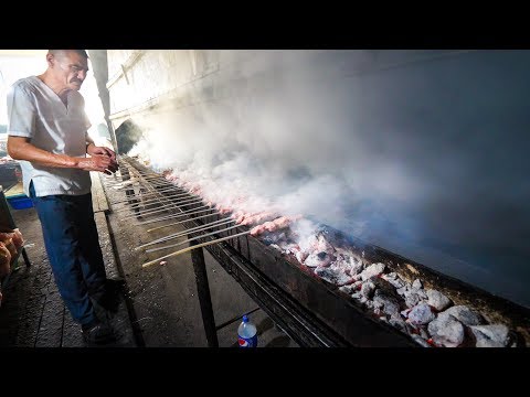 Amazing Uzbek Food in Samarkand - GIANT 21 METER Kebab Grill + Ancient Uzbekistan!