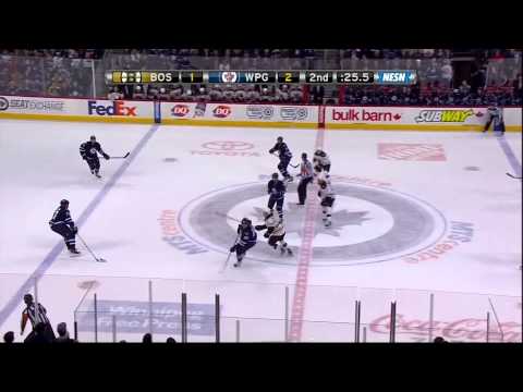 Evander Kane goal Feb 17 2013 Boston Bruins vs Winnipeg Jets NHL Hockey