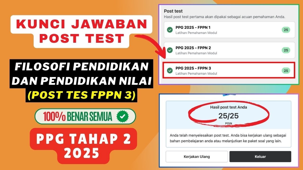 Post-Test Answers for FPPN 3: Educational Philosophy and Values Education - PPG Phase 2 2025